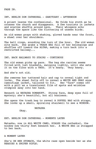 Illustration for article titled Black Widow's Writer unveils 6 glorious pages for her hypothetical Film